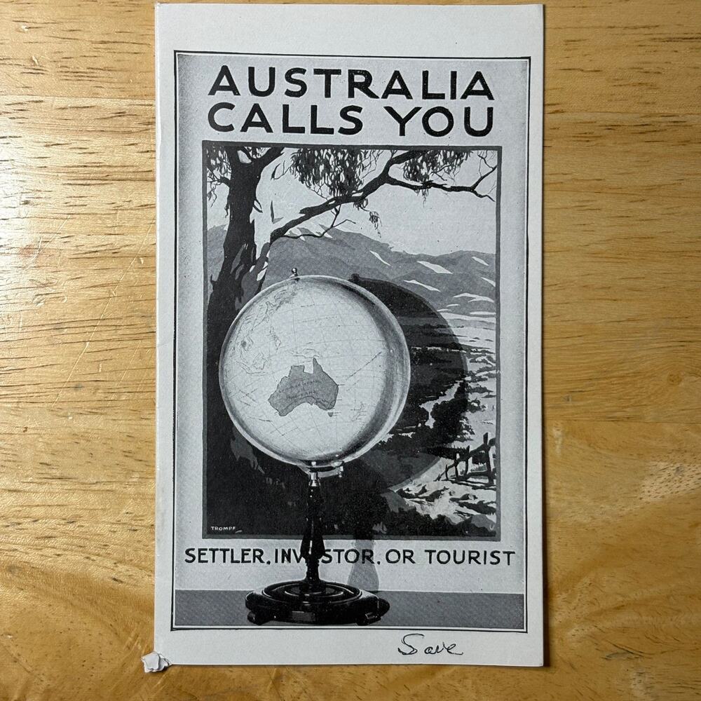 1928 Australian Railway Commission "Australia Calls You" Pamphlet/Tours w Prices